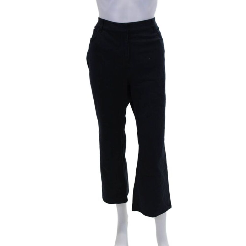 Theory Womens Zippered High-Waisted Cropped Flared Pants Blue Size 12